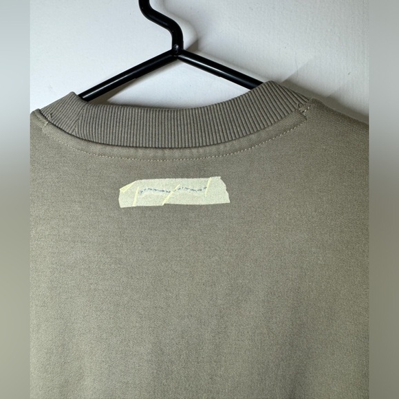 ADER ERROR Tape Logo Spellout Beige Green Pullover Sweatshirt Size A1 US Size S - Picture 11 of 15